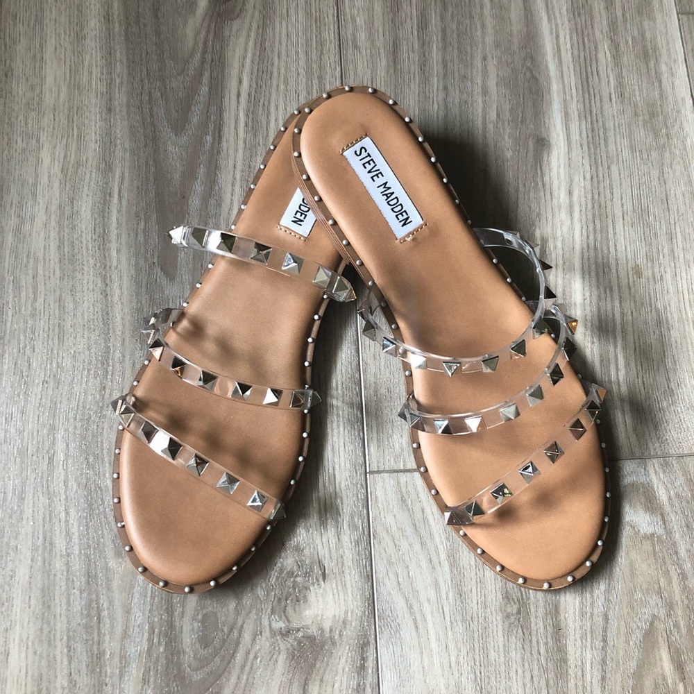 Steve Madden studded strappy clear sandals